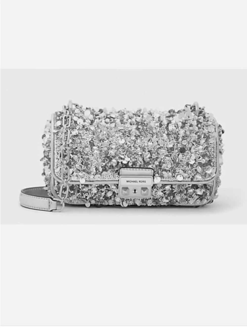 New! Michael Kors Limited Edition Tribeca Small Hand Sequin Shoulder Bag🩶 NWT!